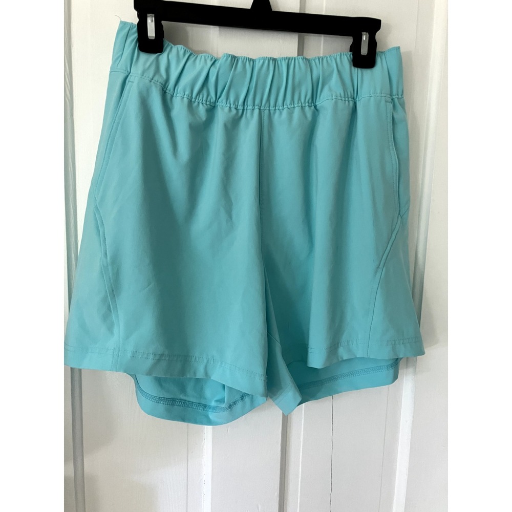 Columbia Women's Shorts Sandy River Drawstring Shorts Aqua Blue Size L Beach